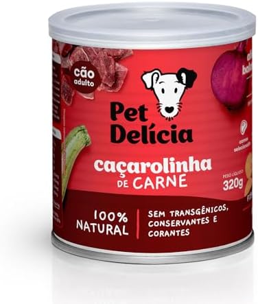 Pet Delícia Natural Grain-Free Caçarolinha de Carne 320g, Raça Ad...