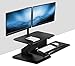 Mount-It! Sit Stand Workstation Standing Desk Converter with Dual Monitor Mount Combo, Ergonomic Height Adjustable Tabletop Desk, Black