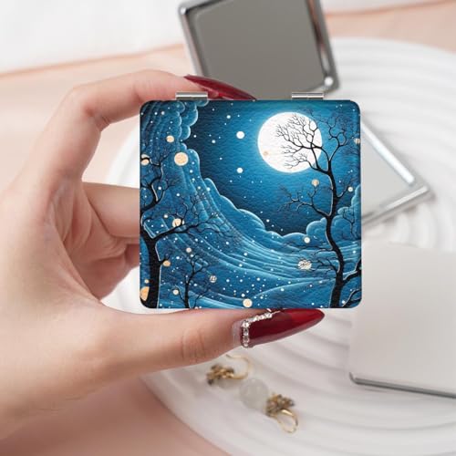 Espejo de Maquillaje Portátil Plegable Doble Cara Cuadrado miniatura 5