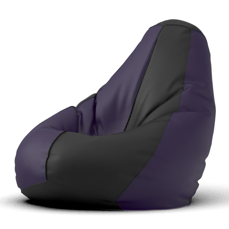 Image of Bean Bag Chair Cover | Size: 0XL | Color: Black Indigo | Without Beans | Premium Leatherette Cover (CMF 0305)