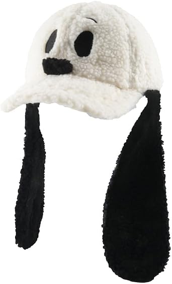 BAIMORE Womens Cute Cartoon Puppy with Long Ears Adjustable Lamb Wool Baseball Cap