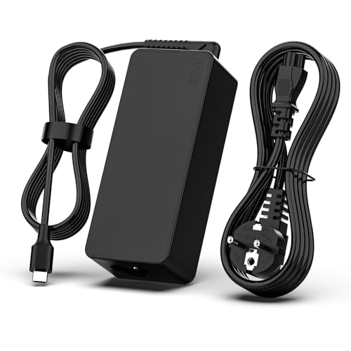 Shefor Cargador USB-C 45W 20V 2.25A Compatible con Lenovo Chromebook, ThinkPad, IdeaPad, Yoga – Adaptador de Corriente Tipo C para Portátiles con Cable Resistente