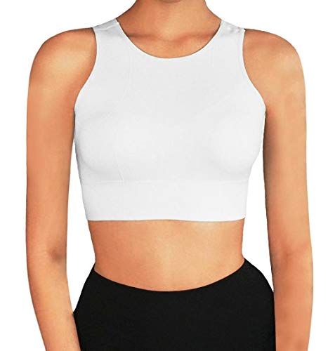 Beninos Sports Bras for Women Yoga Workout Bra- Running Gym Activewear (8330 White, L)