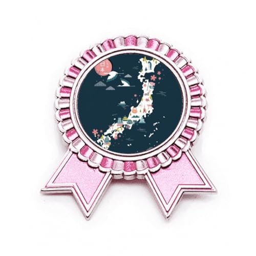 Broche traditionnelle japonaise en métal rose M, l'excellence d'un bijou de créateur