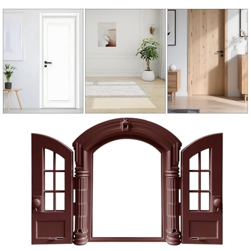 Puerta para gatos entrada doble panel con cerradura para animales pequeños 5