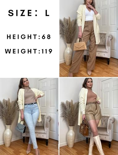 Image of Zeagoo Women's 2025 Fall Open Front Cardigan Long Batwing Sleeve Chunky Knit Sweater Loose Outerwear Coats with Pockets