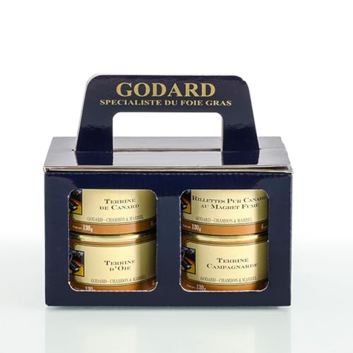 Estuche Godard Especialista del Foie Gras, 4 Terrinas y Rillettes de Paard, 130 g cada una