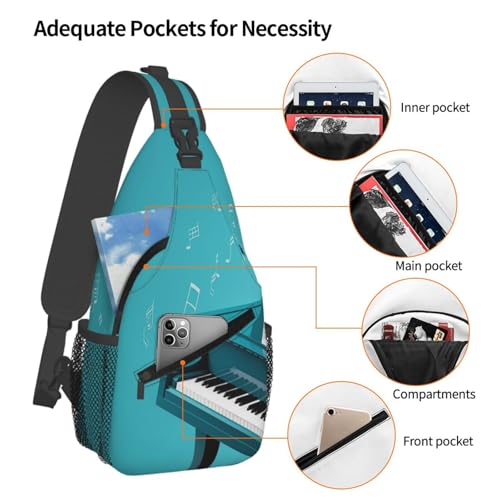 Mochila cruzada tipo sling para senderismo unisex miniatura 4