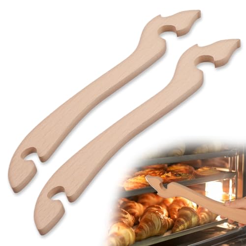 Ymapinc 2Pcs Oven Rack Puller Wood Oven Rack Push Pull Tool Wooden Oven Push Pull Stick Pull out Hot Racks Safely Long Handle Toaster Oven Accessories for Kitchen Toaster Oven