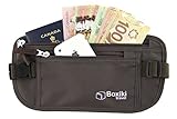 Boxiki Travel Money Belt - RFID Blocking Money Belt and Safe Waist Bag, Secure Fanny Pack for Men and Women, Fits Passport, Wallet, Phone and Personal Items. Running Belt, Waist Pack