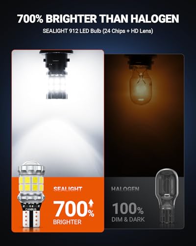 Image of SEALIGHT 2026 921 LED Bulb, 700% Super Bright 912 T15 Led Reverse Light, Canbus Error Free 906 904 916 W16W LED Bulbs, 6500K White, Non-polarity, Automotive Back Up Light Assemblies, 2PCS