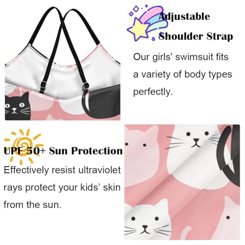 Image of Girls One Pieces Swimsuit Cute Beach Swimwear with Adjustable Strap 3-10 Years