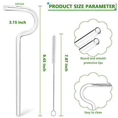Anti Wrinkle Straw 2 Pcs, Reusable Glass Drinking Anti Wrinkle Straw, Curved No Wrinkle Straws Prevent Wrinkles Sideways Flute Straw, Engaging Lips Horizontally, Avoid Rubbing Off Lipstick, Set Of 2 #TOP2