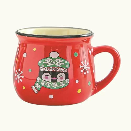 TPIONEER Taza de cerámica de 150 ml para Mousse navideña, con diseño de Papá Noel. Ideal para café, café, postres, Desayuno o Leche niños.