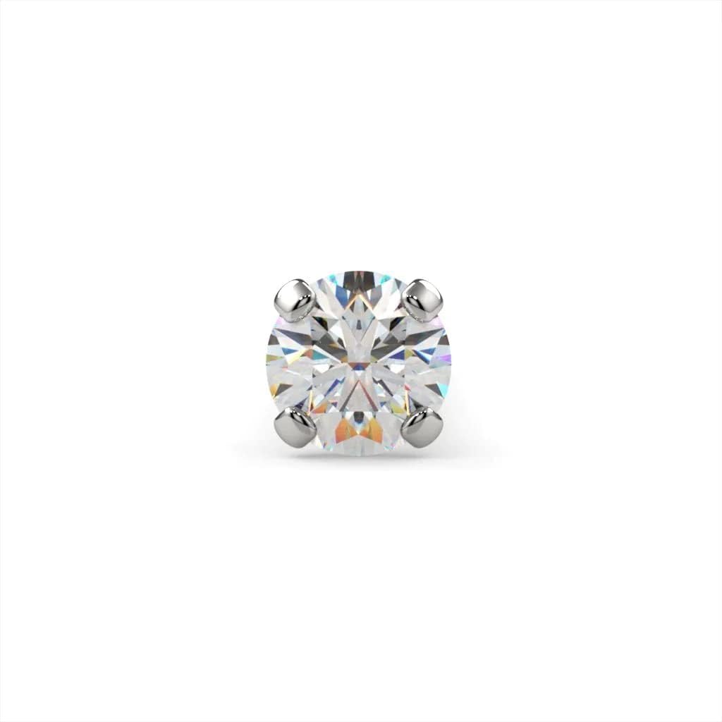 FreshTrends SI1-1.5mm (0.015 ct. tw) Diamond 14K White Gold Nose Ring Bone - 20G