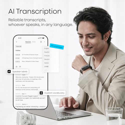 Image of Plaud NotePin S, App Control, Wearable AI Notetaker, AI Transcribe & Summarize, Support 112 Languages, 64GB Memory, Audio Recorder for Lectures, Meetings, Purple