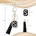 OKAICEN Fashion Cubic Zirconia Crystal Alphabet Initial Letter Keychain Black Tassel Pendant Key Ring for Purse Handbags Women Girl ('S')