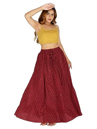 Image of Sttoffa Cotton Printed Women Wear Maxi Long Skirt 40 inch inch Full Length
