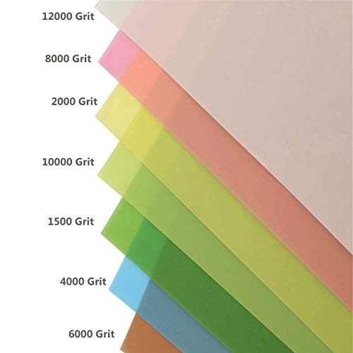 7 Stück/Set Lappfolie Blätter Sortiment für Polieren Schleifpapier 1500/2000/4000/6000/8000/1000/12000 Körnung
