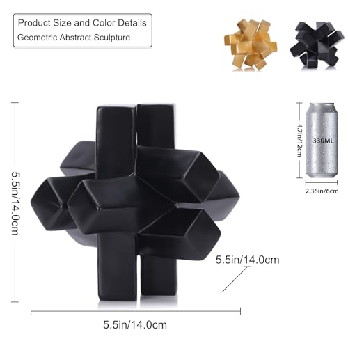 Estatua geométrica decorativa negra moderna miniatura 2