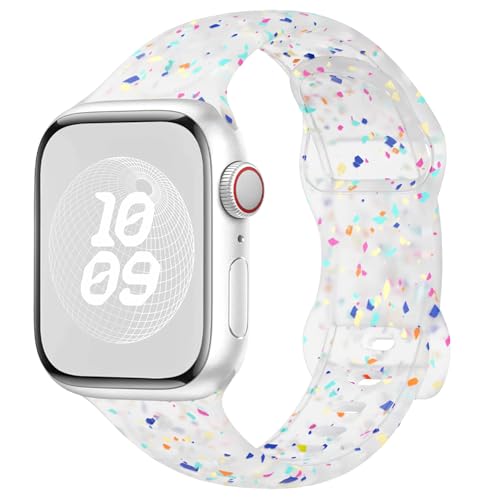 Sport Bands for Apple Watch Band 40mm 41mm 38mm 44mm 45mm 46mm 42mm iWatch Bands for Women Kids Men Cute Recycled Plastic Silicone Strap for Apple Watch Series 11 10 9 8 7 6 5 4 3 SE 3/2nd Ultra 49mm