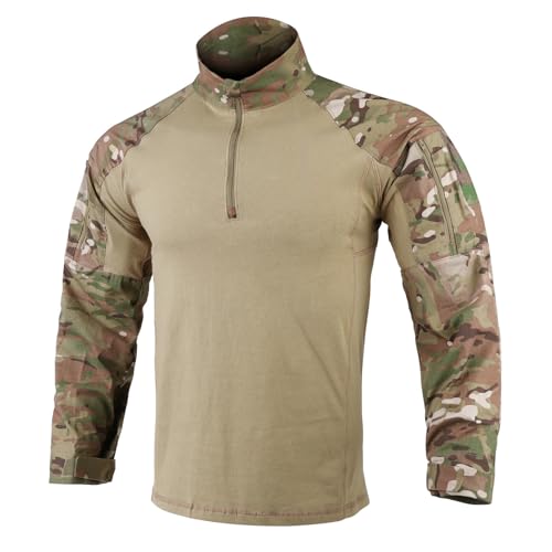 Camisas de combate KRYDEX GEAR G4 tácticas masculinas con coderas integradas