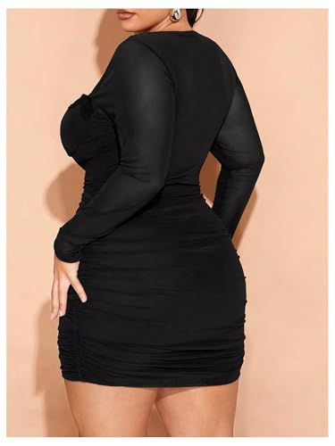 Image of Floerns Women's Plus Size Sweetheart Neck Mini Dress Lace Trim Bodycon Dresses