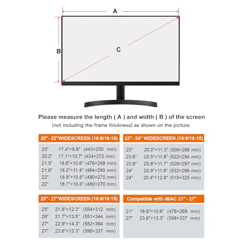 MOSISO Computer Blue Light Blocking Screen Protector Anti-UV Eye Protection Filter Film Panel for 16:9 Widescreen Desktop PC LED Monitor - Image 9
