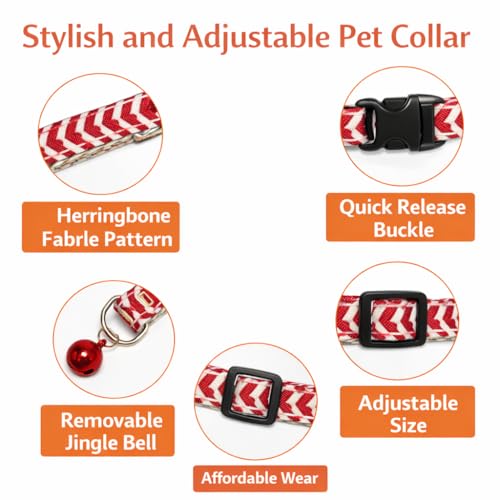 Image of Emily Pets Cat Collar with Bells - Breakaway for Cats, Boy & Girl Cat Collars Kitten Collar with Bell - Break Away Collar for Cats - Breakaway Cat Collar (Color May Vary, 1 Piece)