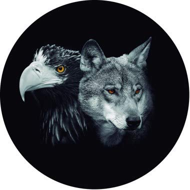 Capa Personalizada para Estepe Ecosport Crossfox Estampa Lobo e Águia PB CN1067
