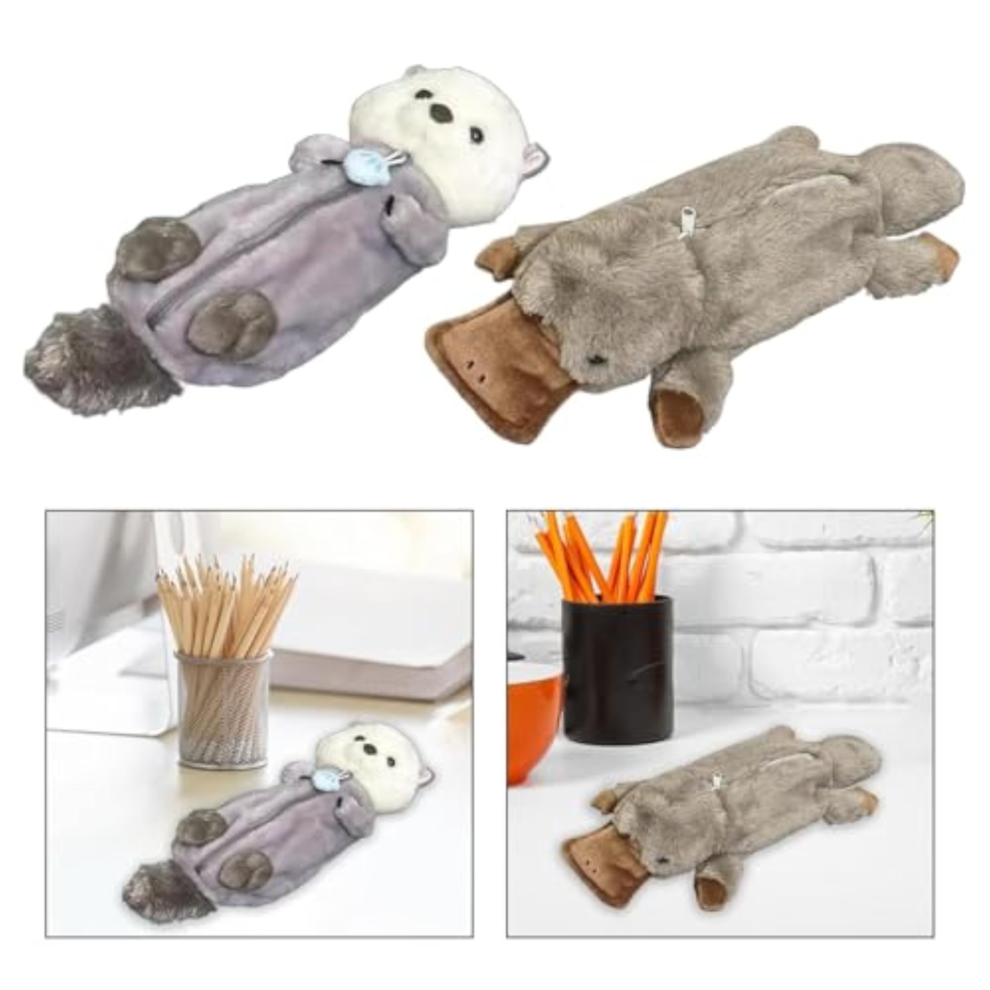 Plush Animal Pencil Case, Cute Zipper Bag