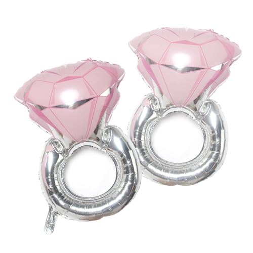 Diamant Ballon Decoration, 2 Pièces Ballon Aluminium Diamant, Ring Aluminium Balloon Decoration, Ring Helium Balloons, pour Saint Valentin,Mariage, Fête de Fiançailles Décoration