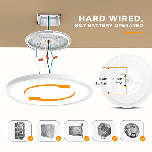 Image of BLNAN 24W Dimmable LED Ceiling Light with Remote Control, Ceiling Light 3000K-6500K (Yellow, 1 Pc)
