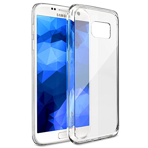 Galaxy S7 Case, Enther [Ultimate Cushion] Slim Fit Scratch/Dust Proof Hybrid Transparent Clear Case with Shock Absorb Trim Bumper - Authentic Retail Packaging - Warranty