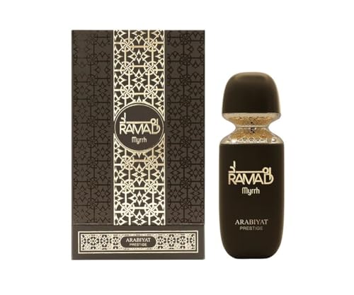 Arabiyat Prestige Ramad Myrrh Eau de Parfum unisex para hombre y mujer, 100 ml, fabricado en los Emiratos Árabes Unidos