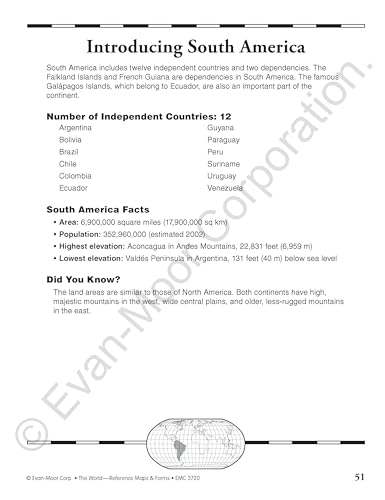 Evan-Moor Educational Publishers The World: Reference Maps & Forms Book (World & U.S. Maps) - Image 3