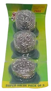 Scotch-Brite Steel Scrub Pads, 3 Pieces Pack