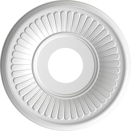 Image of Ekena Millwork CMP13BECCB Berkshire Thermoformed PVC Ceiling Medallion (Fits Canopies up to 5 3 /4 inch), 13 inchOD x 3 1 /2 inchID x 3 /4 inchP, Metallic Champagne Bronze