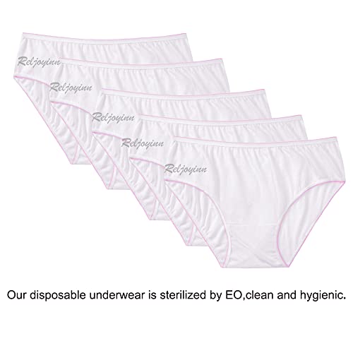 Women’s 100% Cotton Disposable Underwear Mid waist Panties for Travel Hospital Stays Underpants White(10pack)4