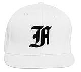 4sold cap 4sold ABC Blanc Noir Cap Snapback Casquette de Baseball Snap Bouton de Fermeture réglable avec écran Plat de Nombreuses Couleurs (F)