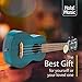 Hola! Music HM-121BU+ Deluxe Mahogany Soprano Ukulele Bundle with Aquila Strings, Padded Gig Bag, Strap and Picks - Teal
