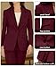 Women's Fashion Casual Suits Slim Fit 2 Piece Dressy Formal Business Office Blazer Pants Suits Burgundy Size 22
