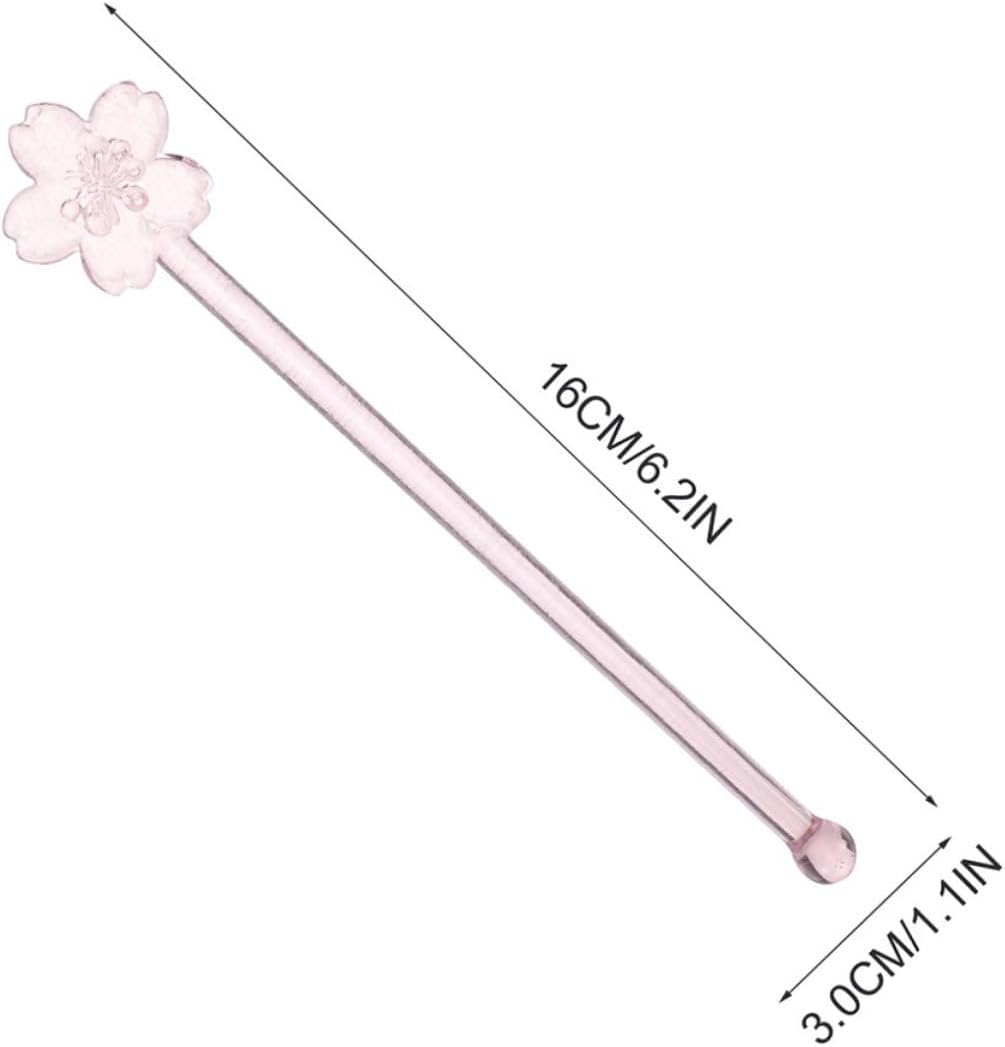 Cabilock 3pcs Adorable Glass Stirring Rods Creative Handle Beverage Sticks for Coffee Juices and Cocktails Easy to Clean Glass Design