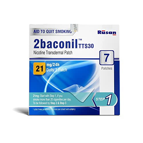 Image of Rusan 2baconil Nicotine Patch Therapy Kit - 3 Month Quit Smoking Plan | For More Than 20 Cigarettes /Day | Stepwise NRT
