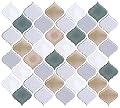 HUE DECORATION 3D Texture 11"×10" Peel and Stick Backsplash for Kitchen Backsplash Tile for Kitchen Peel and Stick Tile Stickers Adhesive Peel Stick Backsplash for Bathroom Pack of 4