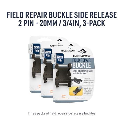 Image of Sea to Summit Field Repair Buckle - Side Release, 2 Pin, 3-pack