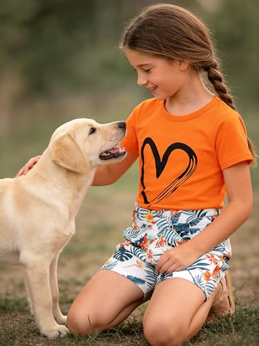 Image of KIDLAGA Toddler Kid Girl Outfits Clothes Floral Short Sleeve T-Shirt Top + Waist Pocketed Summer Short Sets 4-7T Girl Clothes