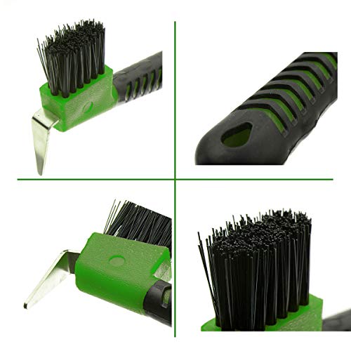 Horse Hoof Pick Brush with Soft Touch Rubber Handle (NEON GREEN) - Image 3