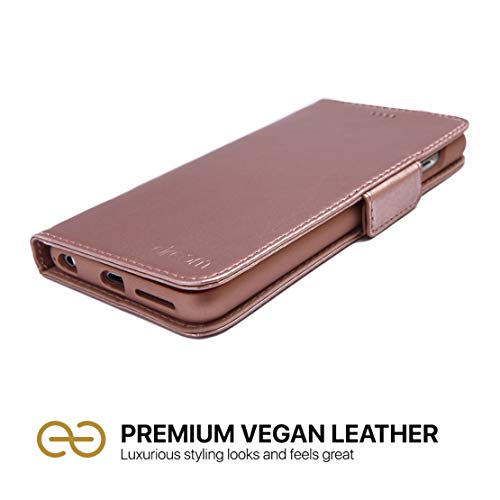 Image of dreem Fibonacci 2-in-1 Wallet Case for Apple iPhone 11 Pro - Luxury Vegan Leather, Magnetic Detachable Shockproof Phone Case, RFID Card Protection, 2-Way Flip Stand - Rose