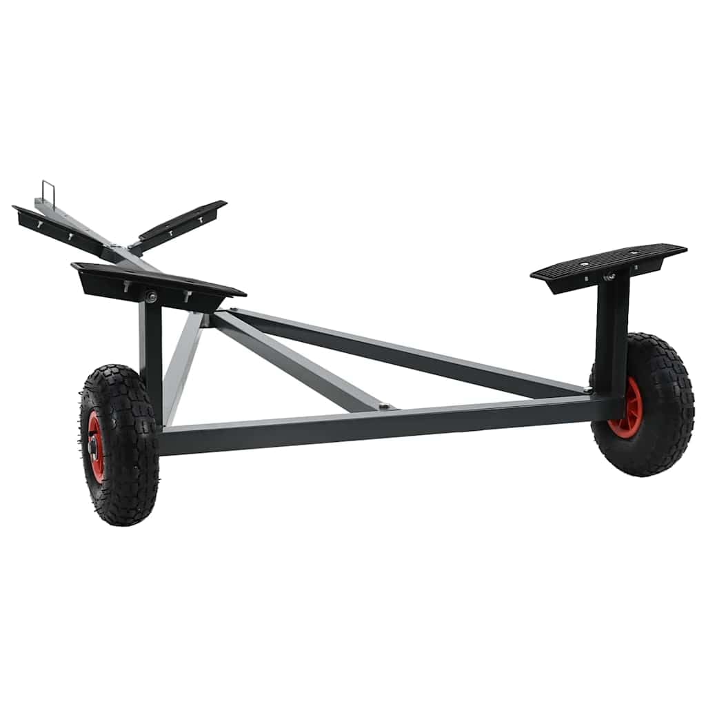 Remorque de Bateau argenté 302 cm x 107 cm x 42 cm en Acier Robuste pour Transport Nautique, Support Stable pour voilier, Jet Ski ou Kayak, idéal pour Marinas et terrains extérieurs